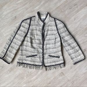 Worth Tweed Fringe Trim Blazer!